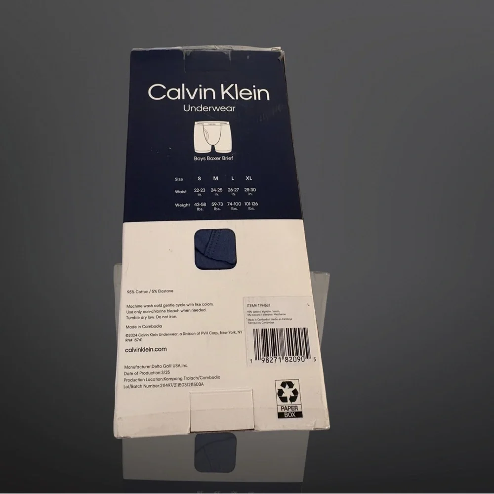 Calvin Klein 6 pack Underwear Boys Boxer Briefs - Navy and White - Picture 2 of 3